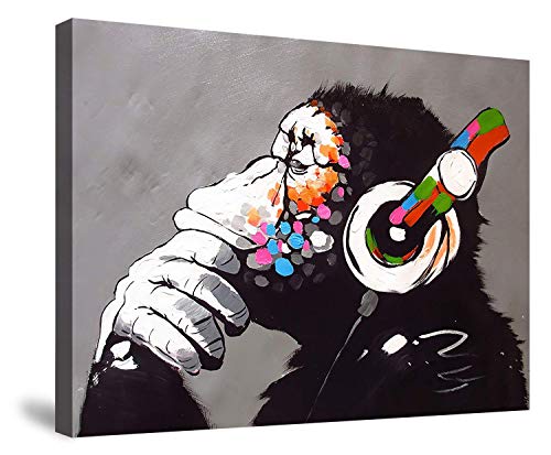バンクシー　アートパネル　ガラス絵　絵画　絵　壁掛け　ポスター　チンパンジー バンクシー チンパンジー アートパネル キャンバス 木枠 壁掛け